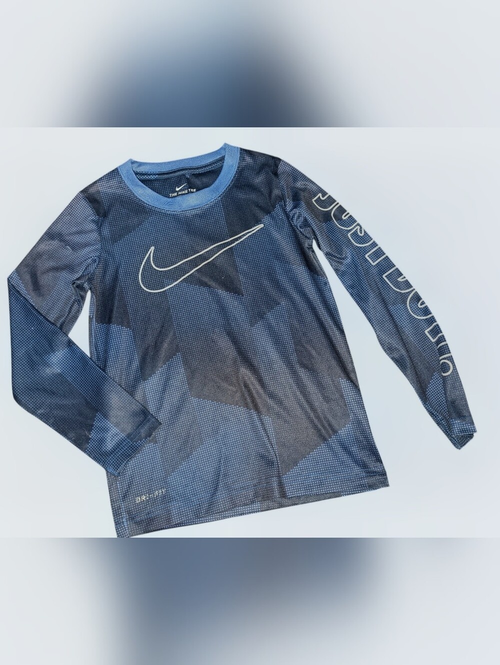 Nike Blue Graphic Long-Sleeve Dri-FIT Tee